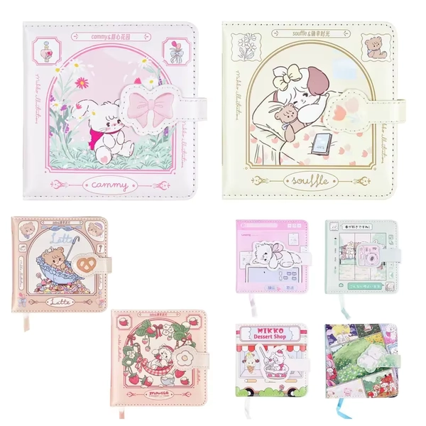 Mikko Cute Magnetic Closed Notebook Color Inside Diary Pu Cover Notebook Daily Diary This Cartoon School Student Stationery Gift - AliExpress 26