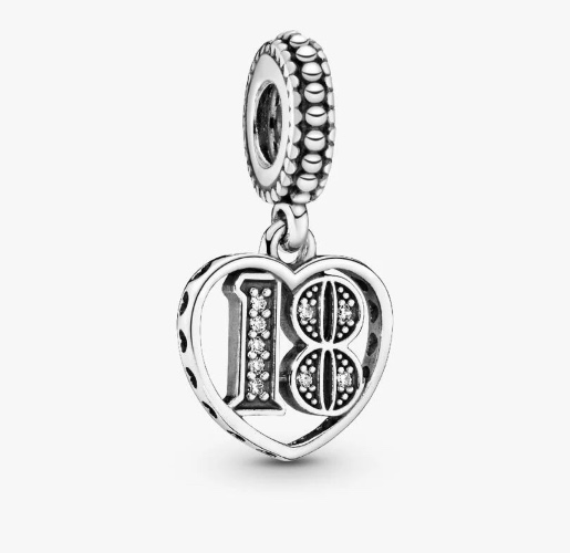 18th Celebration Dangle Charm