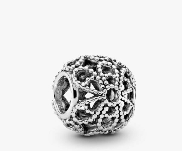 Beaded Openwork Flower Charm