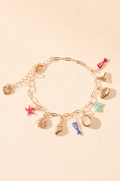 
        Under the Sea Charm Bracelet in Gold | Altar'd State
    