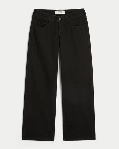 Ultra Low-Rise Black Baggy Jeans