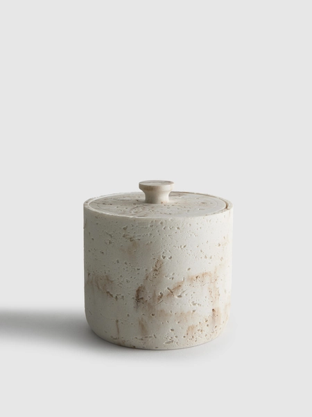 Stone Effect Lidded Storage Jar