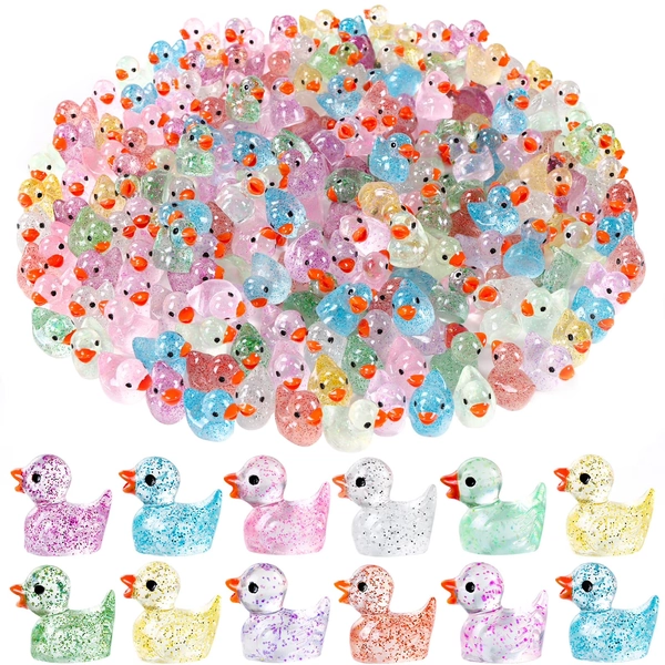 100pcs Mini Glitter Ducks Colorful Tiny Small Little Resin Ducks to Hide Plastic Animal Figures for for Dollhouse Micro Dollhouse Landscape Aquarium Decorations - Walmart.com