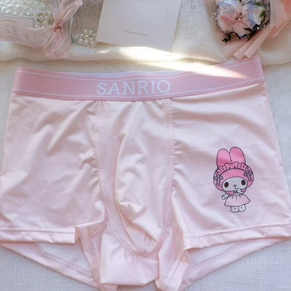Sanrio Hello kitty Kuromi Pochacco Cinnamoroll My melody men's new cute cartoon pattern comfortable and breathable boxer briefs