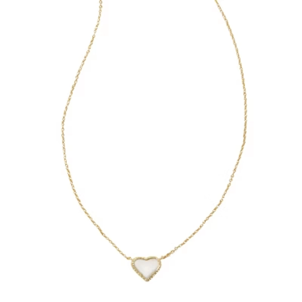 Kendra Scott Valentine's Day Anna 14K Gold Over Brass Pendant Necklace - Mother of Pearl: Lobster Claw Clasp