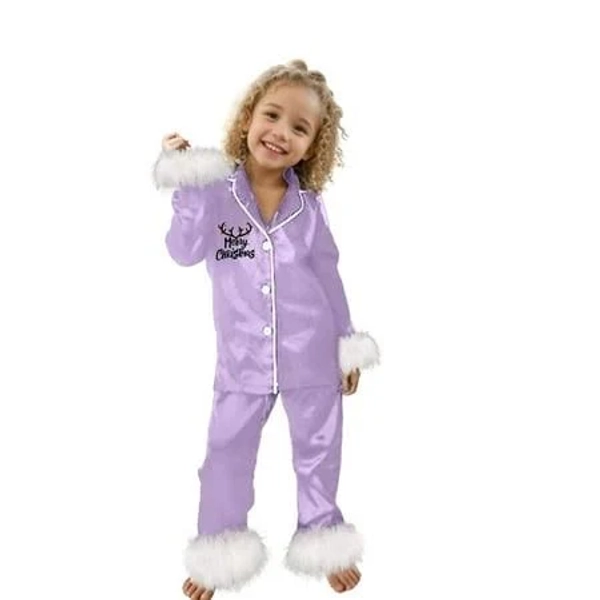 Hiijoy Big Girls Pajamas Button-Down Long Sleeved Top + Pants Sleepwear, Sizes 2-14, Infant Girl's, Size: Kid(14 Y), Purple
