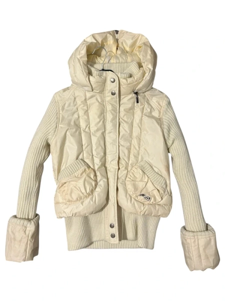 Vintage chunky ribbed knit puffer jacket