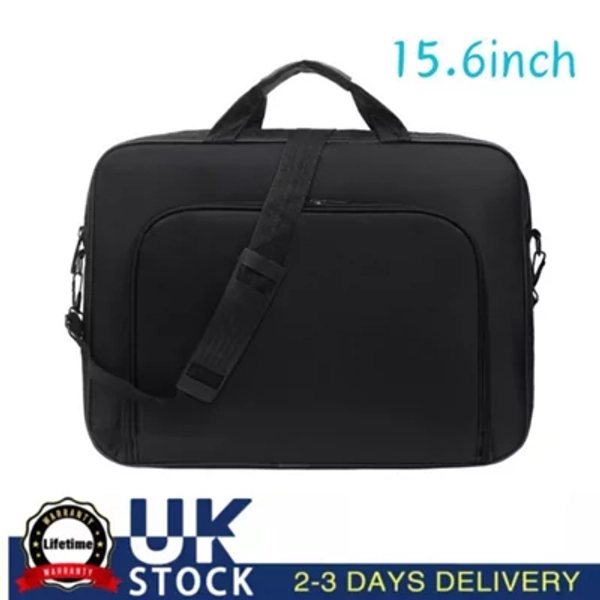 Durable Black Nylon 15.6 Inch Laptop Shoulder Bag & Carrying Case