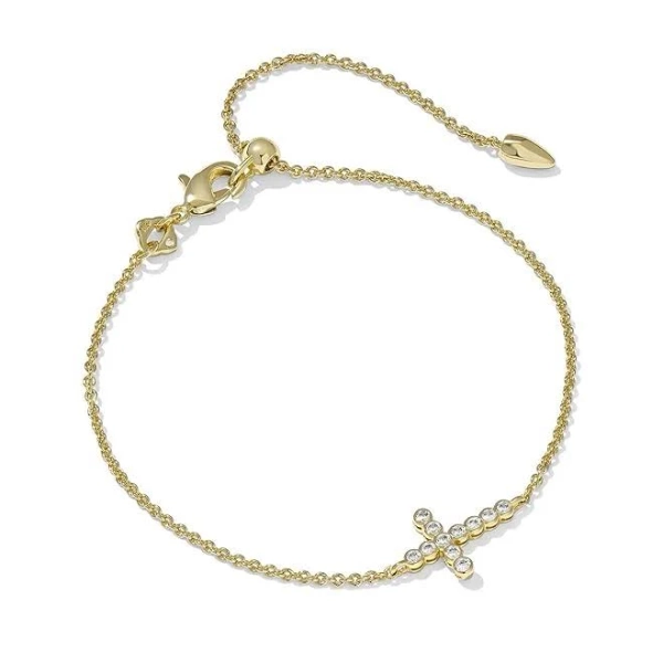 Kendra Scott Cross Crystal Delicate Chain Bracelet