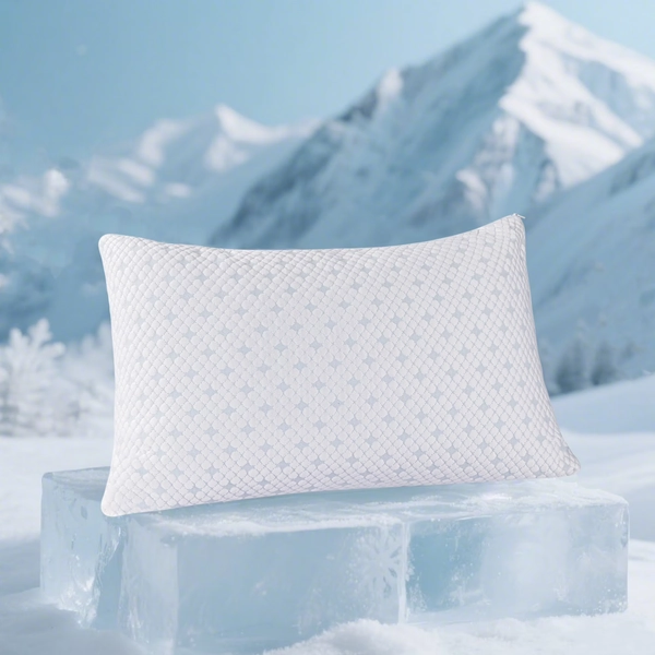 EGOHOME Reversible Adjustable Bed Pillow, Cooling Shredded Memory Foam Pillow with Ice Silk Fabric Cover, Single, Standard Queen