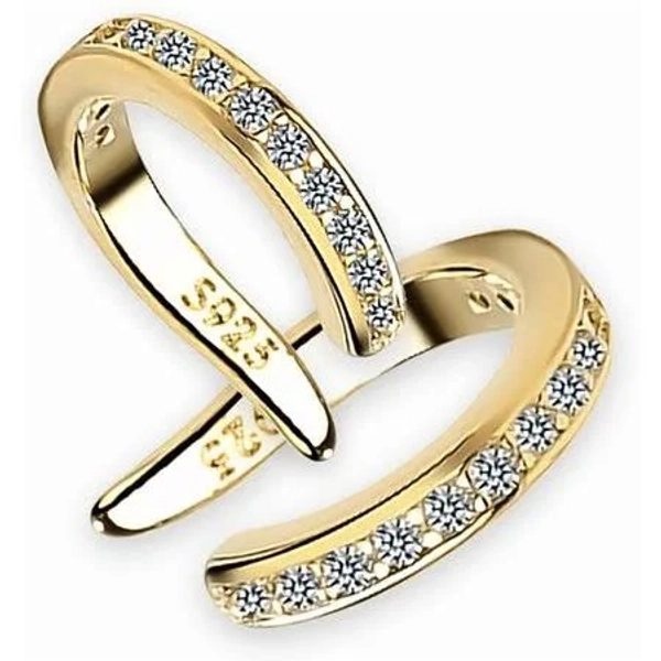 Fixura Ear Clips, Zafiller Ear Clip, Adjustable Pierceless Ear Cuff, Sparkling Cubic Zirconia Fake Earings for Women/Men, Men's, Size: One size, Gold