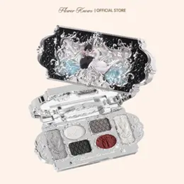 Flower Knows Swan Ballet Collection Six-Color Makeup Palette, 6-Color Eyeshadow Palette with Matte & Shimmer Shades for Any Occasions, Long-Lasting, High Pigment, Blendable Glitter & Powder, Summer Gift, Makeup Beauty Cosmetics