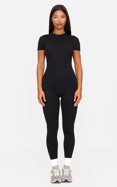 Black Ultimate Sculpt Short Sleeved Unitard