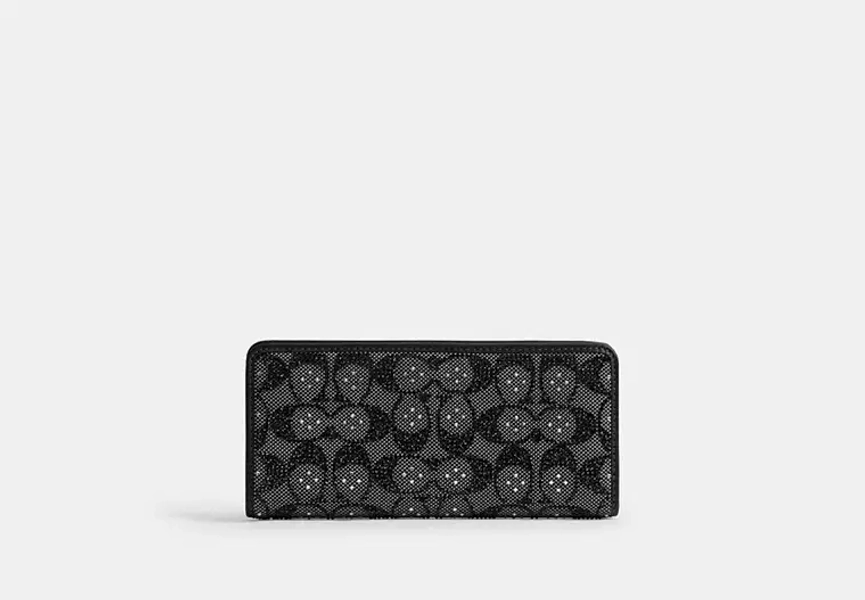 Silver/Black Essential Slim Wallet In Crystal Signature Jacquard