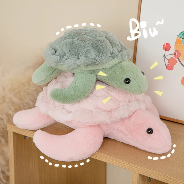 28Cm/11In Adorable Turtle Plush Toys in Green And Pink, Soft Stuffed Animal Turtle Doll Ideal for Halloween, Easter, Christmas, And Birthday Presents