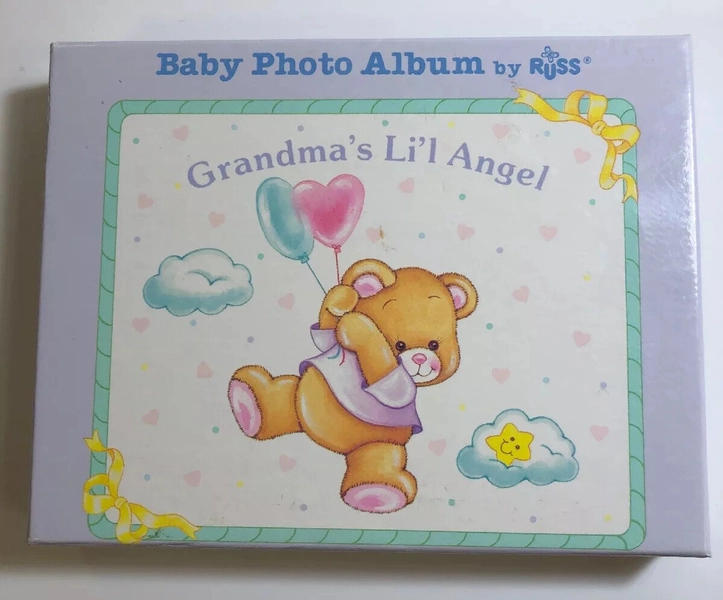 Baby Photo Album Russ Grandma’s Lil Angel Bear Vintage 1980’s