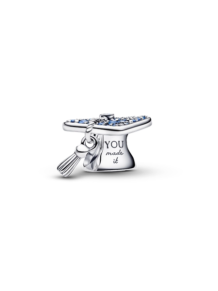 Sparkling Blue 2026 Graduation Cap Charm