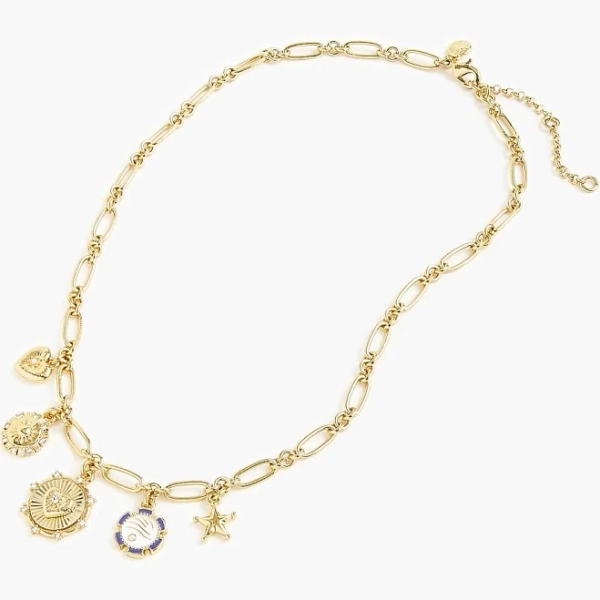 J.Crew Women's Clustered Heart Charms Chain Necklace