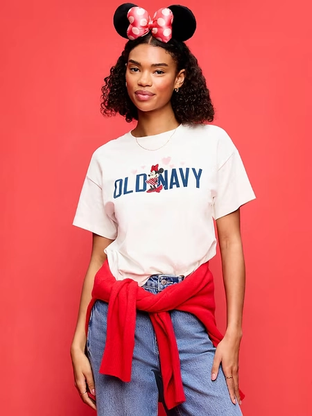 Old Navy x Disney Minnie Mouse Logo-Graphic Vintage T-Shirt for Women