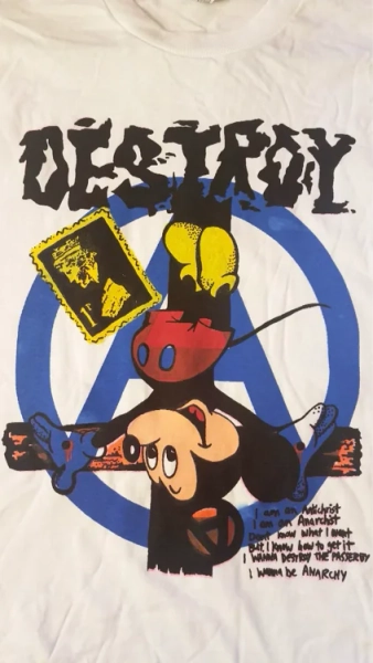  destroy (COLOR version) crucified mickey seditionaries shirt 