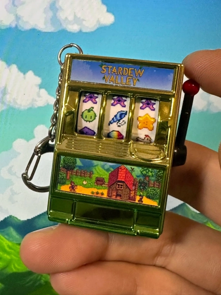 Stardew Valley Junimo Gachapon Keychain | Handmade Mini Capsule Machine Bag Charm | Cute Stardew Valley Fan Art Gift Accessory