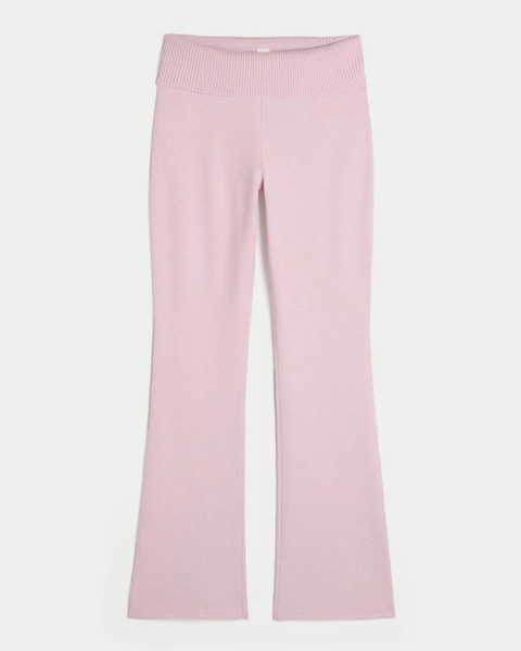 Gilly Hicks Sweater-Knit Foldover Waist Boot Pants