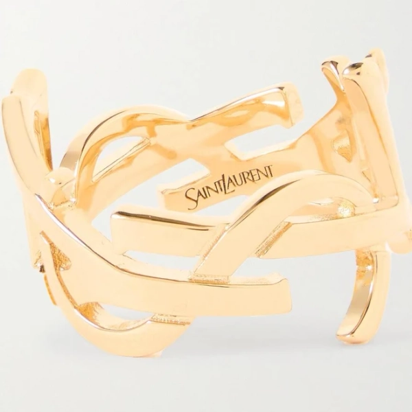 Saint Laurent Cassandre Metal Scarf Ring