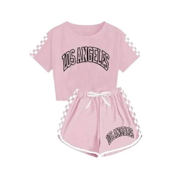 Zhuolil Clothes for Girls 10-12 Years Old Fashion Boy And Girls' Casual Short Sleeve Round Neck Collar Botton Printed Short Pants Sets3-14Y