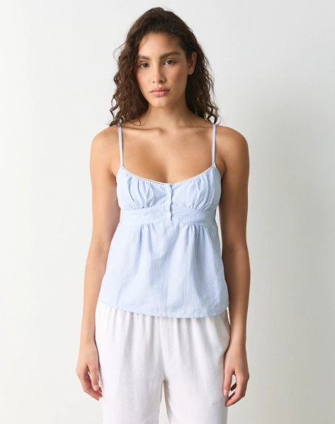 Cotton Picot Trim Cami Top