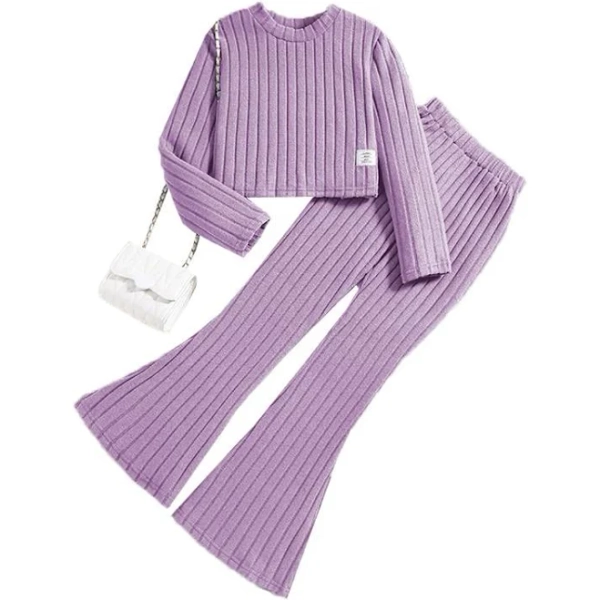 JiAmy Girl's Ribbed Long Sleeve Crop Top