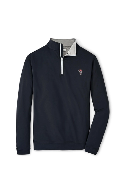 Black Perth Performance Quarterzip Pullover - Wolfhead Logo