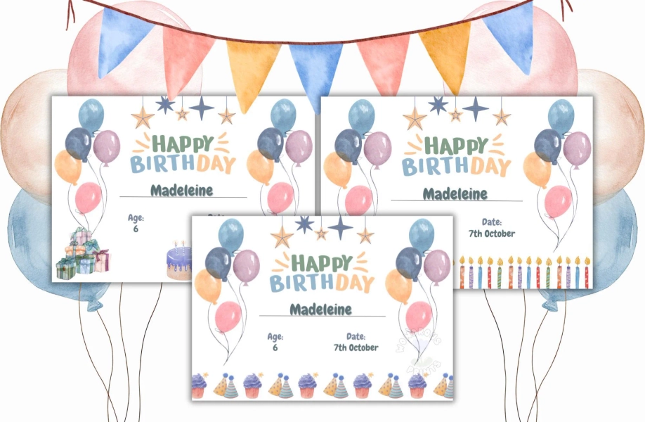 Birthday Certificate, Editable Bundle Printable, Teacher Awards, digital download, instant print