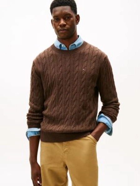 Cable Knit Crewneck Sweater
