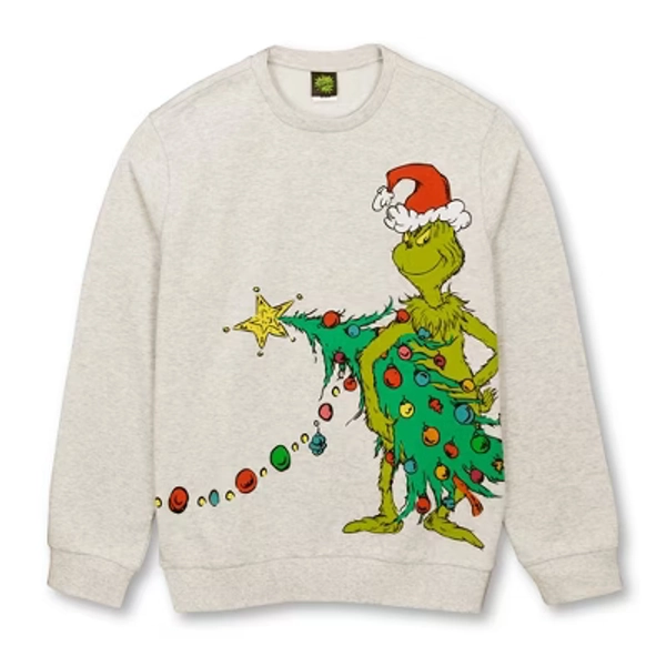 Adult's The Grinch Christmas Tree Sneaky Thief Front-and-Back Sweatshirt - Multi-Color - Medium : Target