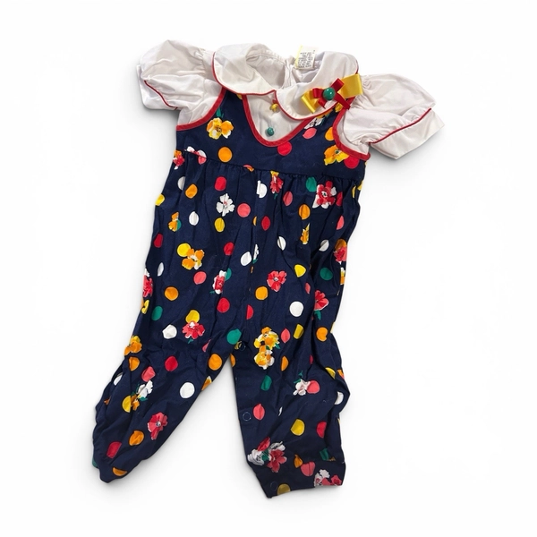 Vintage Bonnie Jean Colorful Baby Romper 12 Months 1980s
