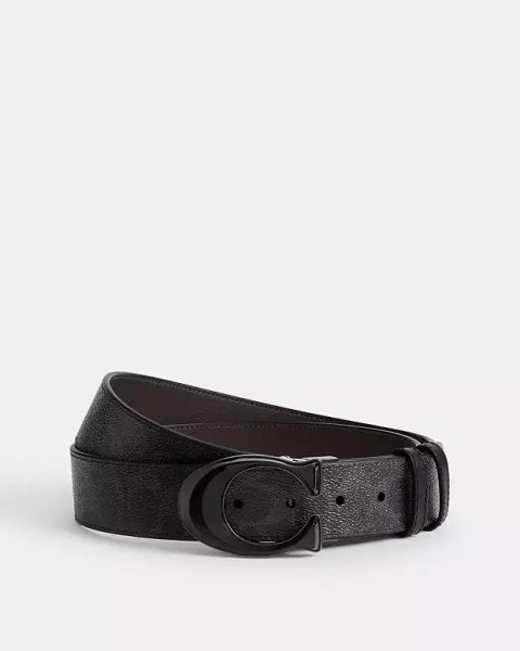 Black Signature/Oxblood Signature Buckle Cut-To-Size Reversible Belt, 38 Mm