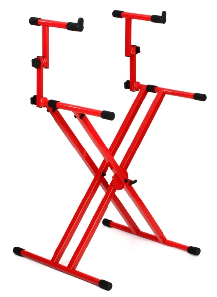 Frameworks GFW-KEY-5100XRED Deluxe 2-Tier X-Style Keyboard Stand - Nord Red