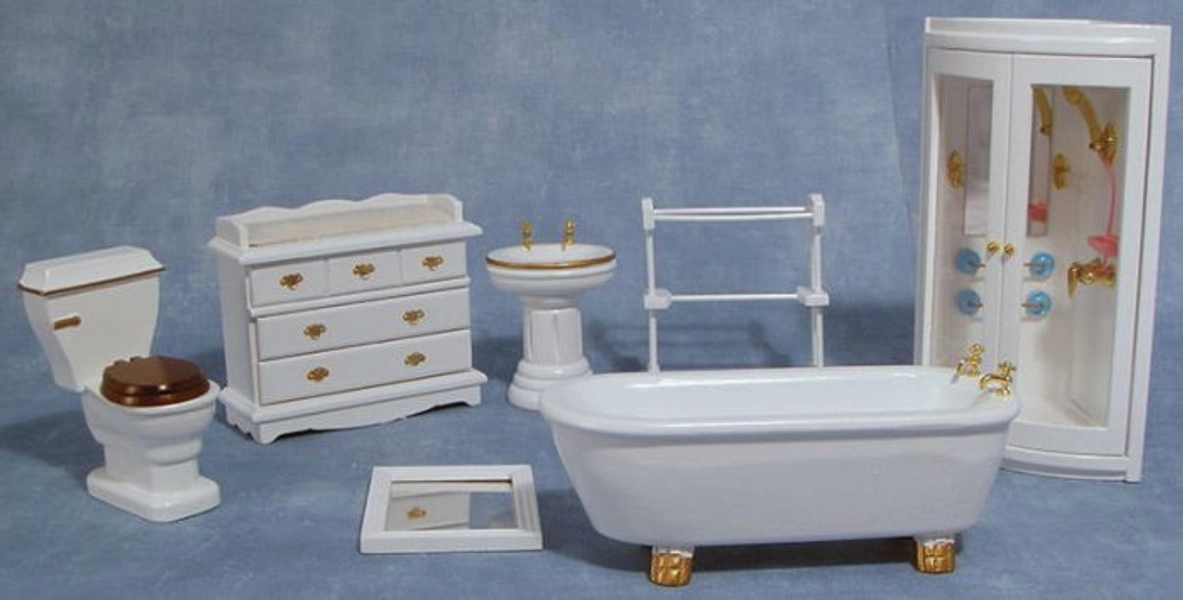 Deluxe Bathroom With Shower for 12th Scale Dolls House