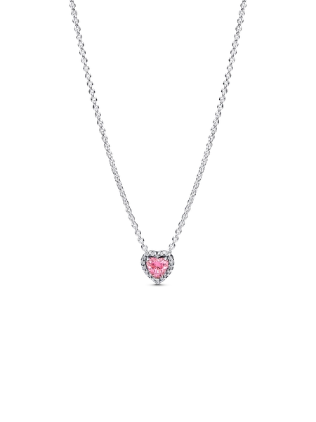 Collana Cuore in Rilievo Rosa