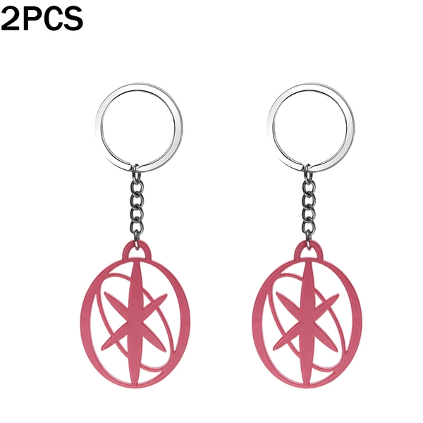 2D Flat, 2pcs 2D Flat K-A-T-S-e-y-e Chic Acrylic Keychain (Pink) - Eye-Catching Pattern Key Ring for Bag Decoration - Best Gift for EYEKONS Hollow Out Pattern, 2D Flat