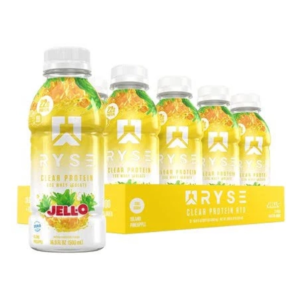 Ryse Clear Protein Shake Ready-To-Drink - Jell-O Island Pineapple - 12 Pack, Size: 12-Pack