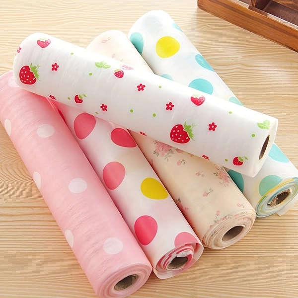 Cute Patterned Shelf Liner Roll, Non-Adhesive Washable Waterproof Cabinet Shelf Padding, 11.81" x 59.06" Plastic Shelf Liner, for Kitchen, Refrigerator, Storage Cabinet, Desk, Home Accessories, Shelf Liners