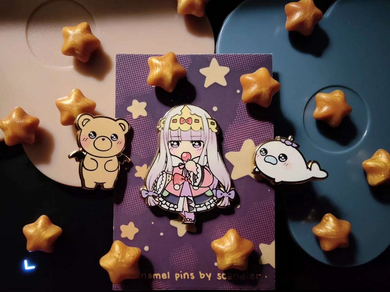 Sleepy Princess Enamel Pins, ~1.5"