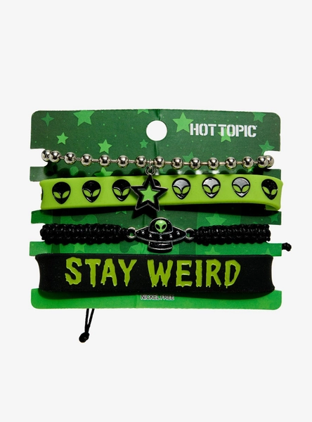 Stay Weird Alien Bracelet Set