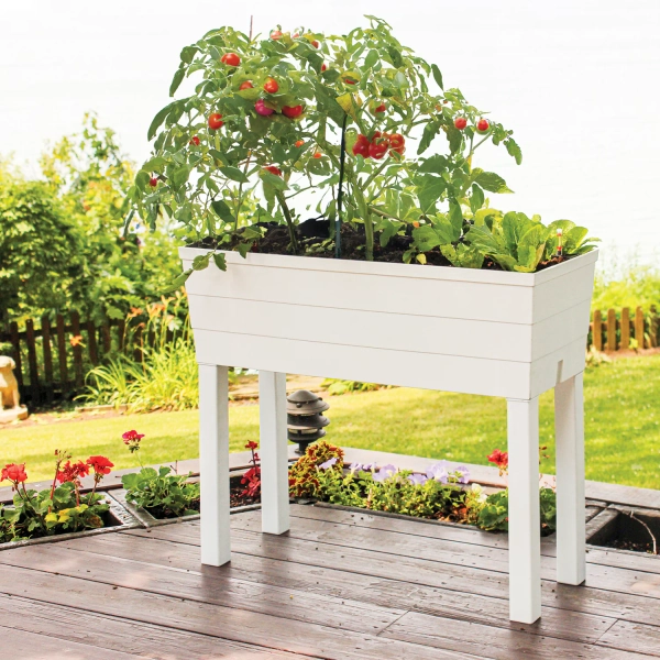 EMSCO GROUP 3-cu ft 13.25-in W x 33-in L x 28.75-in H Elevated White Resin Raised Garden Bed Large | 3344D