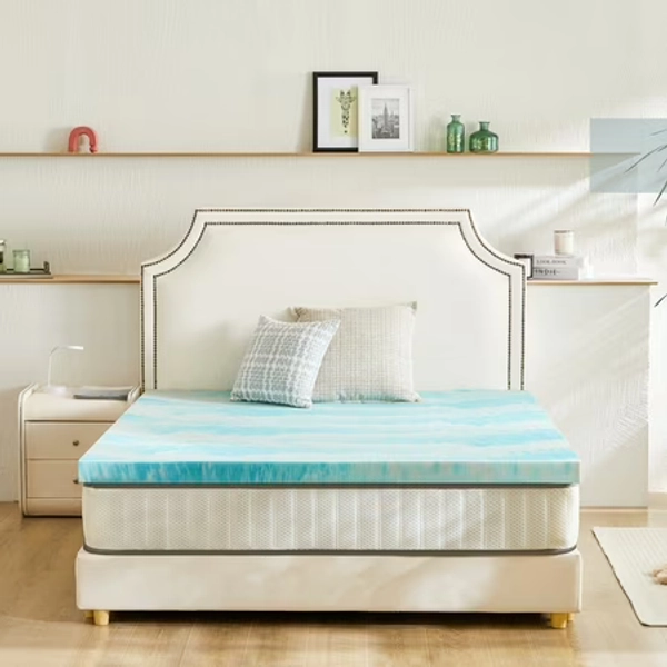 GIANNA Memory Foam Mattress Topper  2 Inch Gel Infused Memory Foam  Cooling and Pressure Relieving - CertiPUR Certified - Dorm Room Essentials - Twin XL Size