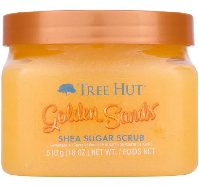 Tree Hut Golden Sands Shea Sugar Scrub, Exfoliating, Hydrating & Moisturizing Body Scrub with Shea Butter & Nourishing Essential Oils, Smooth & Soften