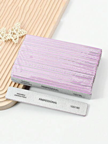 20Pcs Rectangle Nail Files 100/180Double Sided Emery Board Washable Emery Boards Reusable Nail Buffers Manicure Tools For Natural Nails Acrylic Nails Home And Salon Use,Nail Supplies,Nail Tools,Nail Art Tools,Back To School,Nails,Nail Tools For Press On Nails