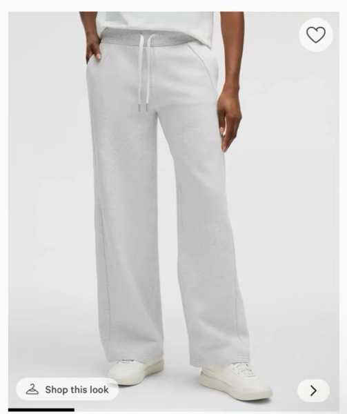 Scuba Mid-Rise Wide-Leg Pant *Regular - Heathered Core Ultra Light Grey