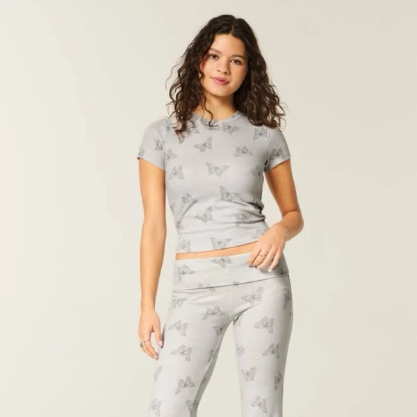 Hollister Women's Always Cozy Knit Foldover Waist Flare Pants